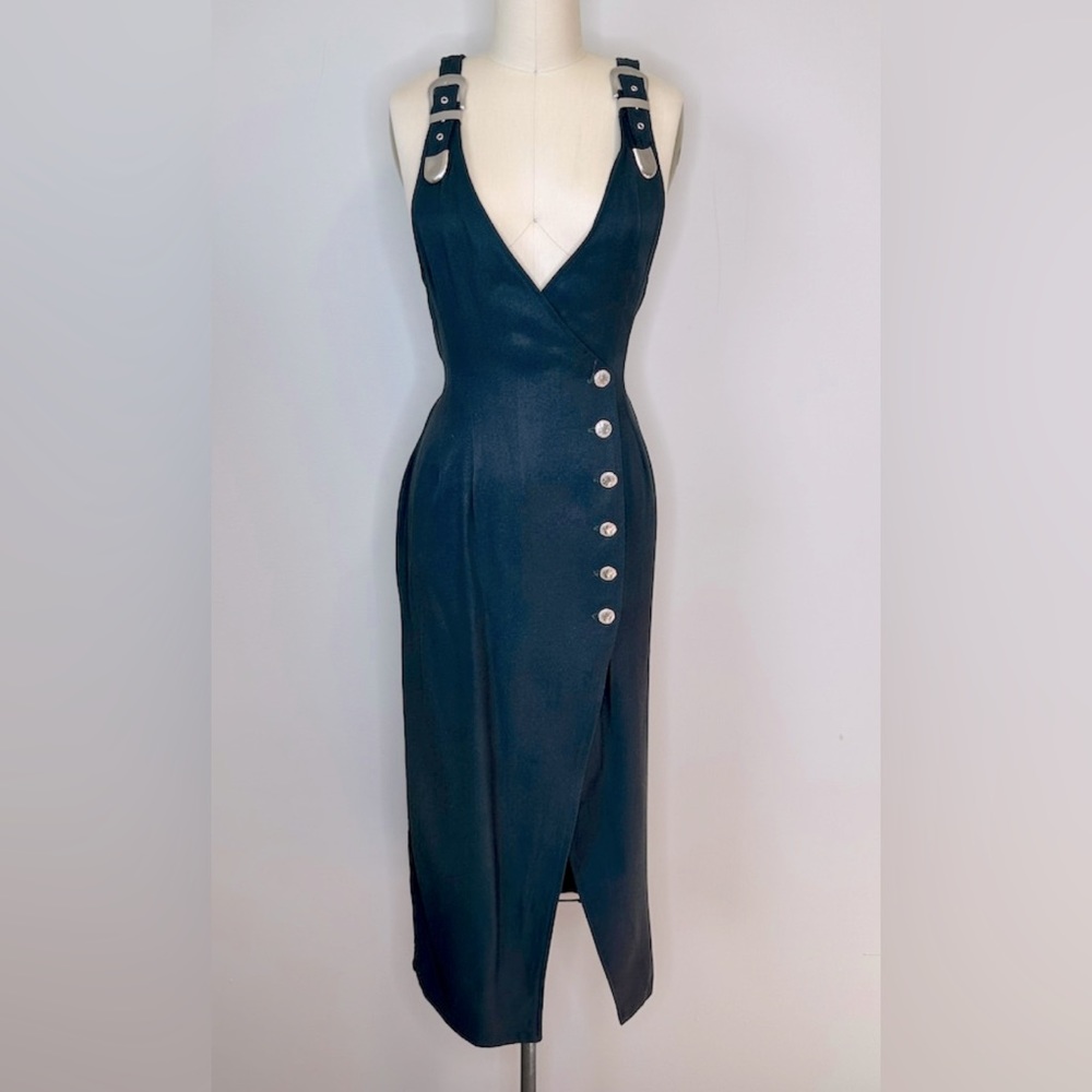 Vintage green suspender dress